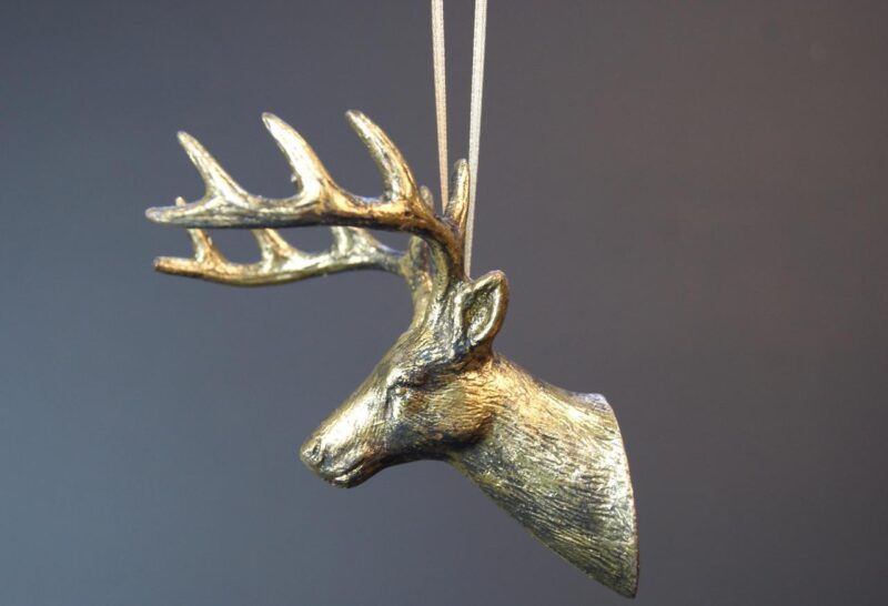 Moose head orn Gold Ant.