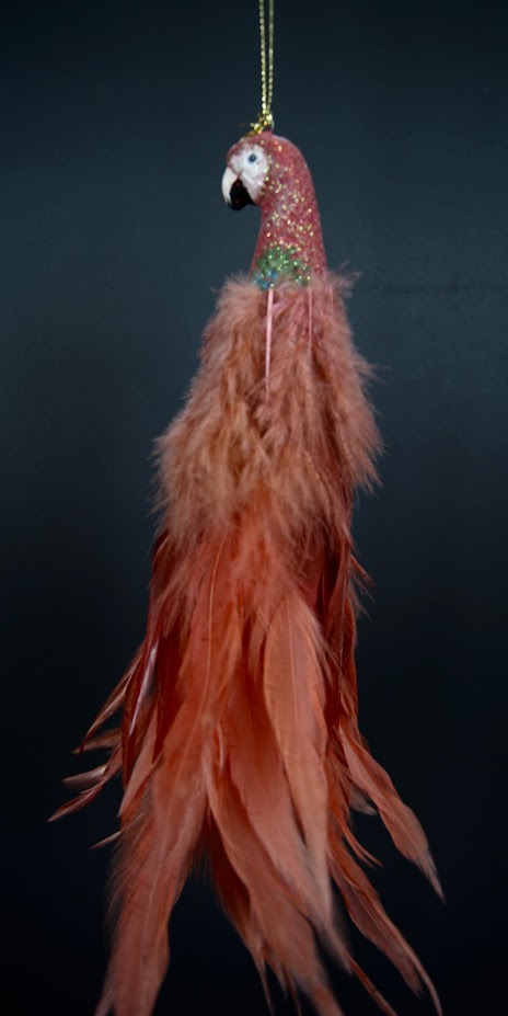 Macaw ornament red with feather body