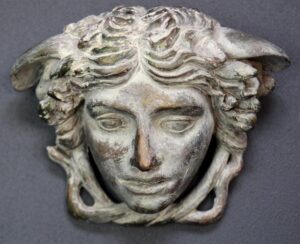 Medusa's Head Wall Décor Bronze Stone