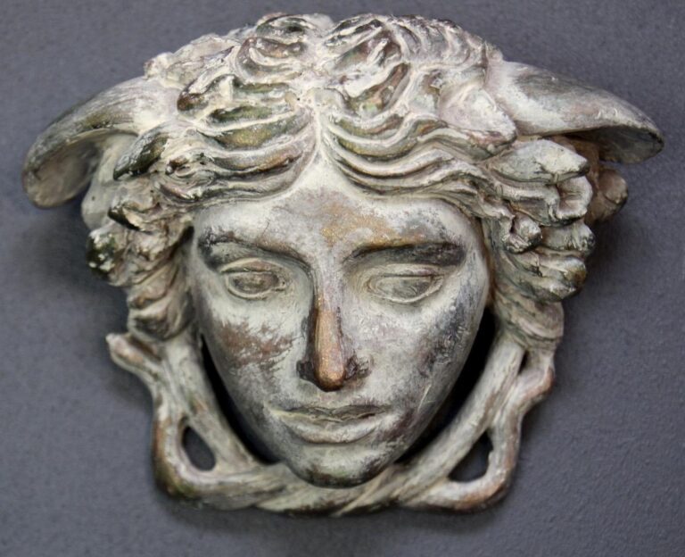 Medusa's Head Wall Décor Bronze Stone