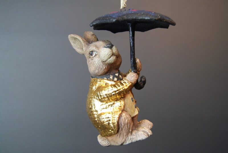 Alice' Rabbit Brown Blk w/glits Umbrella GL Coat