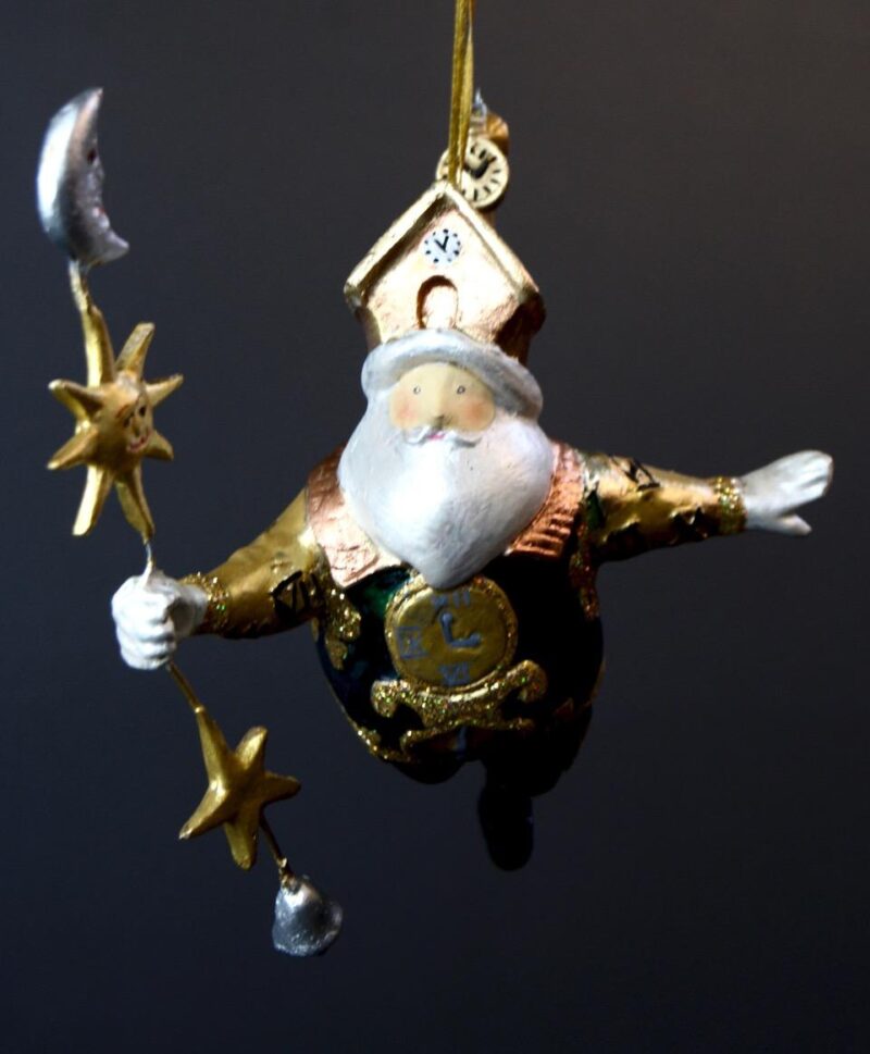 Time Santa Sat Green with Gold details & glits