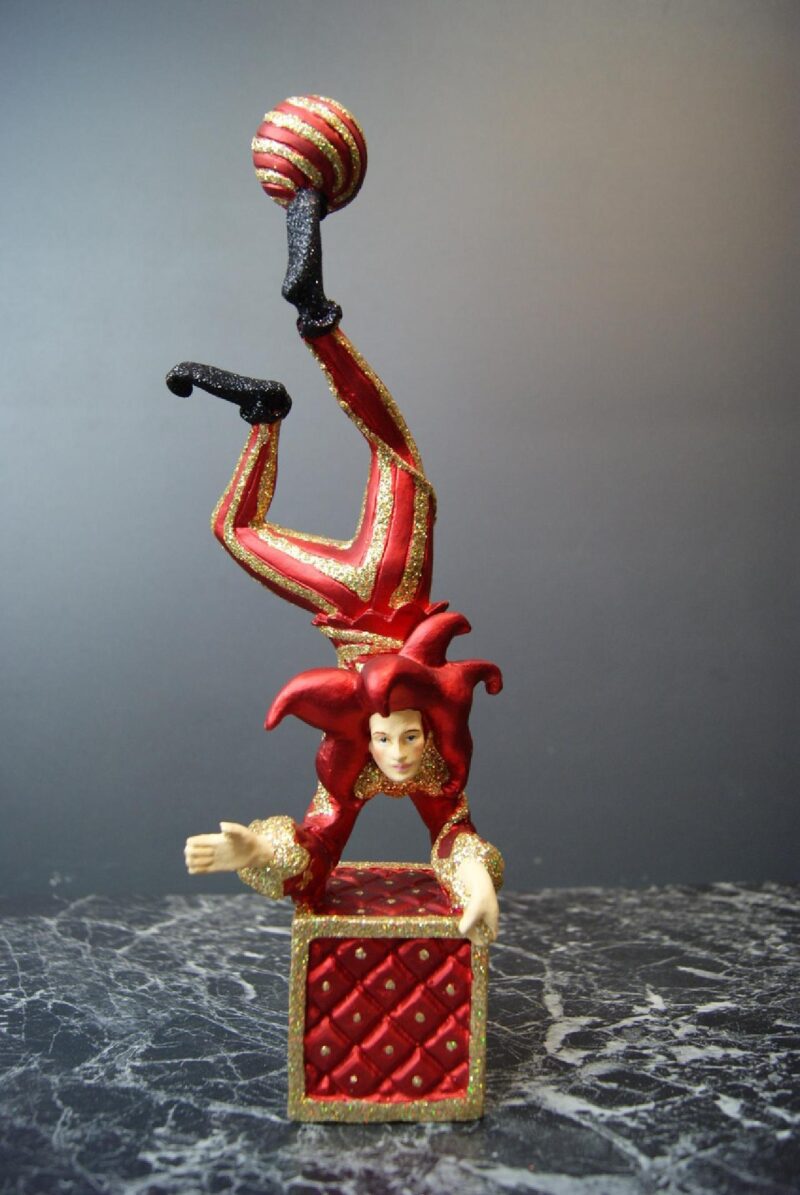 Circus Acrobats Sat Red w/ gold glits