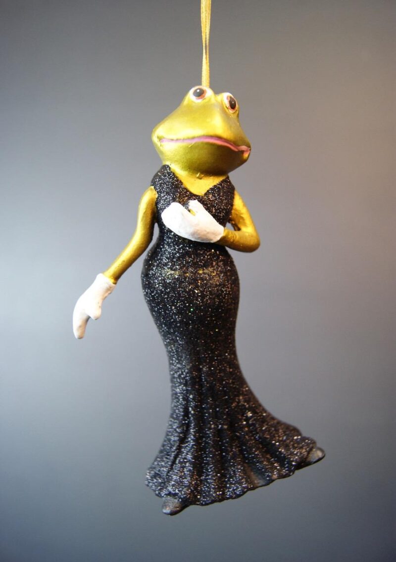 Opera Singer Frog Blk dress w/ glits