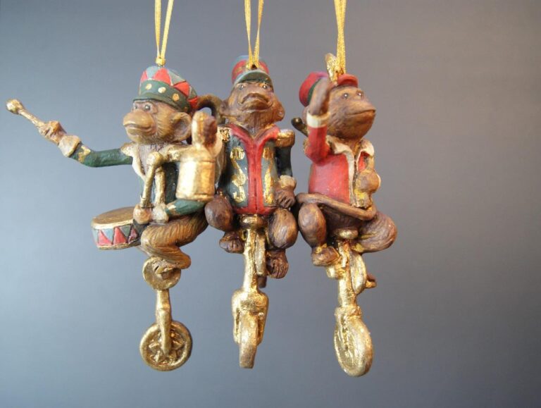 Unicycling Monkeys A/3 Red and Green