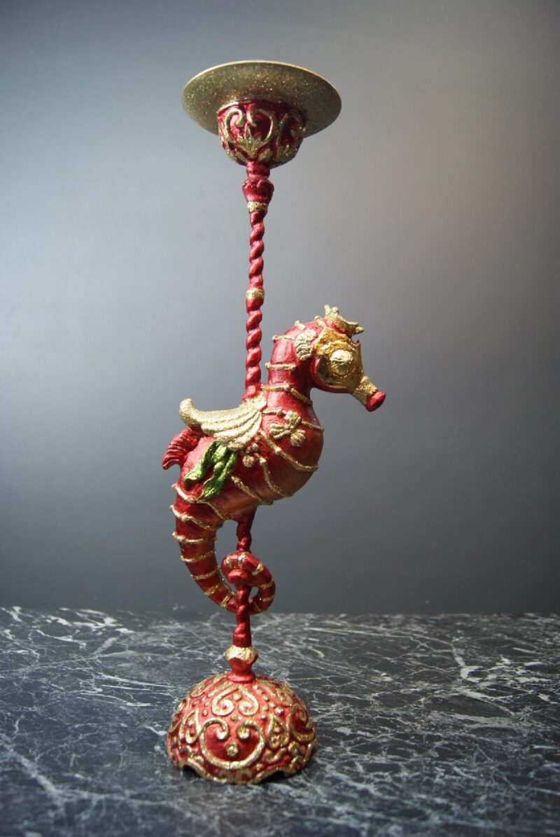 Sea Horse Carousel CH Prada Red with Glitters