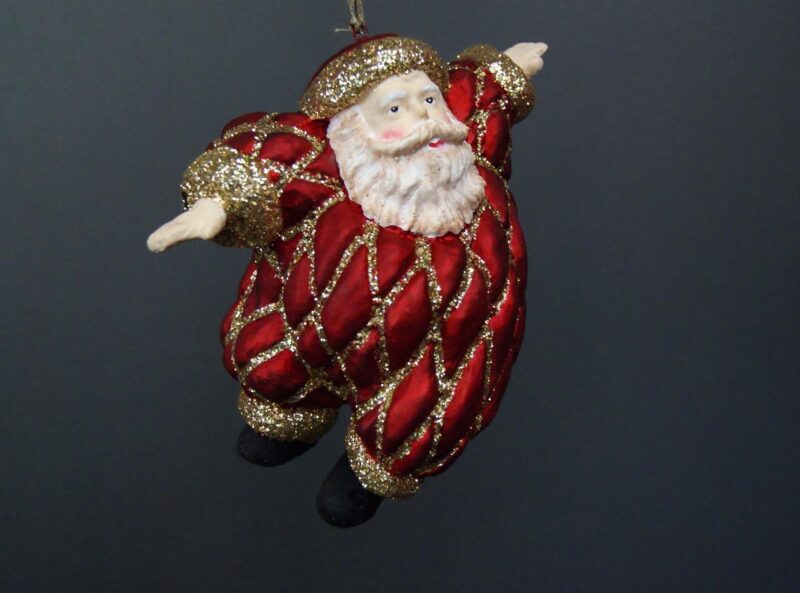 Balancing Chubby Santa P.Red w Gold glits