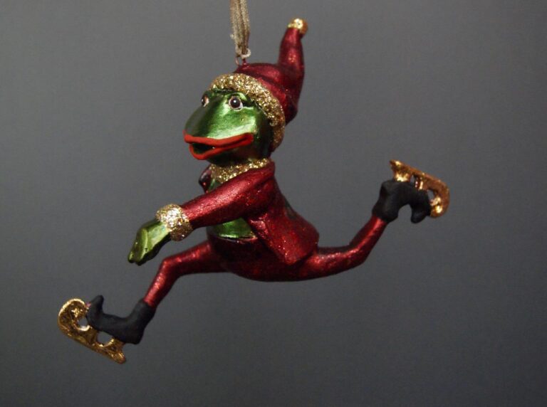Galloping Frog on Skates Sat Red and Brown Pants