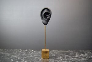 Matte Black Ear with Gold Base