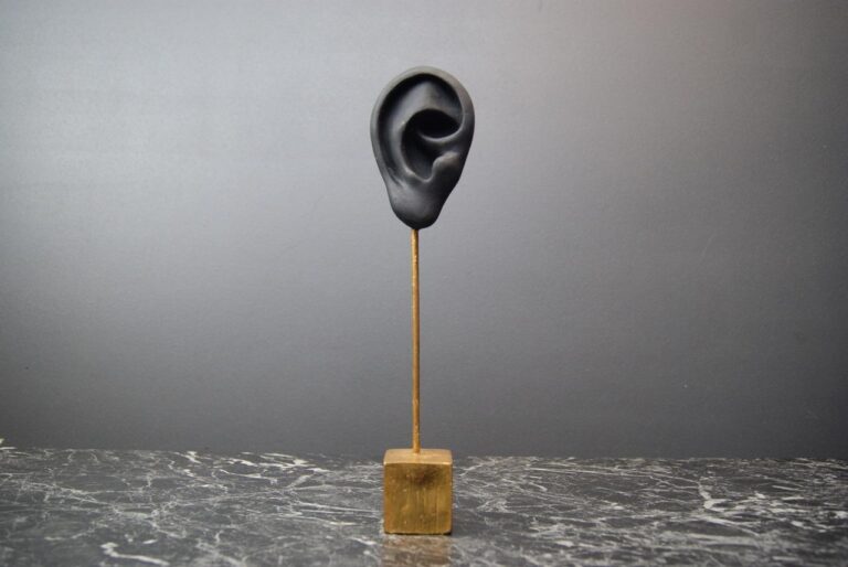 Matte Black Ear with Gold Base