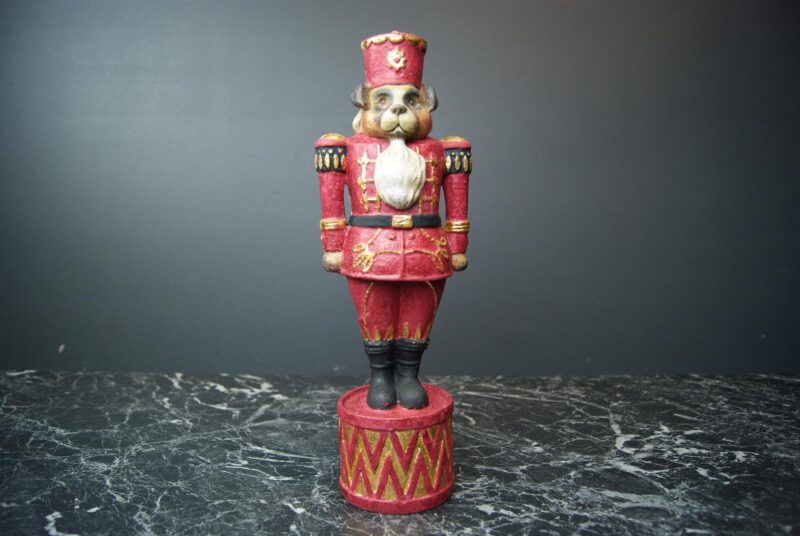 St. Bernard Nutcracker Red Gold Glits