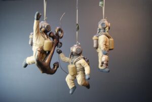 Deep Sea Diver A/3 Bronze Helmet Yellow Suit