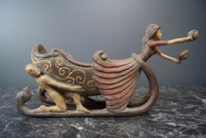 Lady Sleigh w Tealight Holder realistic Ant