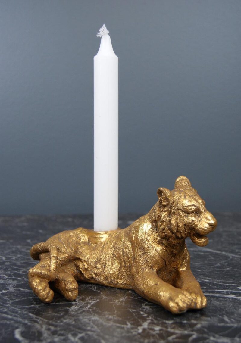 Lioness with Candle Holder Gold Ant