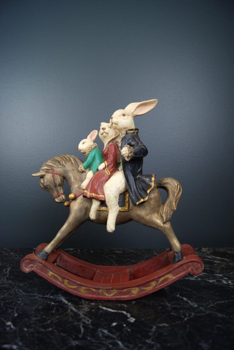 Rabbit Family on Rocking Horse