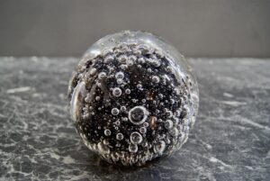 Glass round black