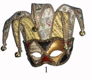 Mask With Raise Red, Gold