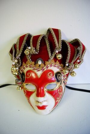 Face Mask Red/White W Raise