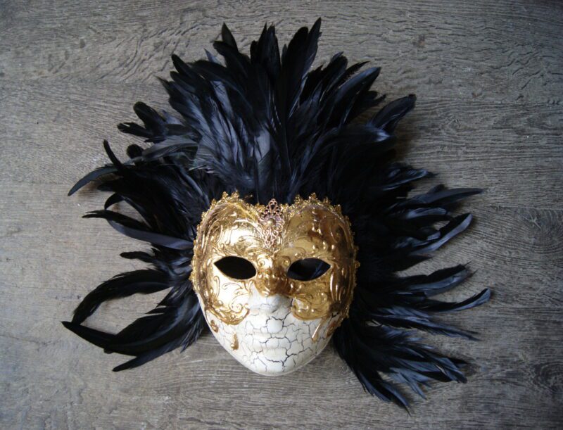 Face Mask w/feather