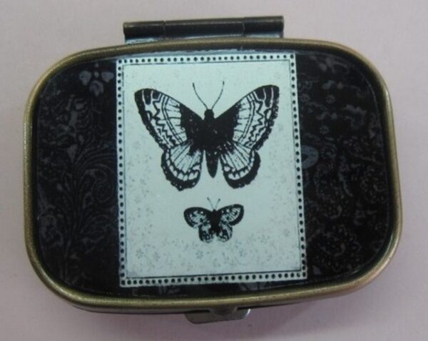 Butterfly Black Pill Box