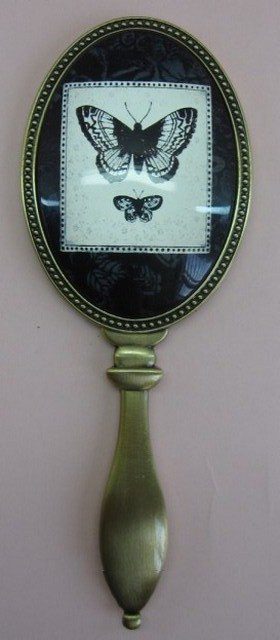 Butterfly Black Hand Mirror