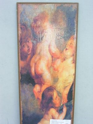 Angels in clouds rect tin plat