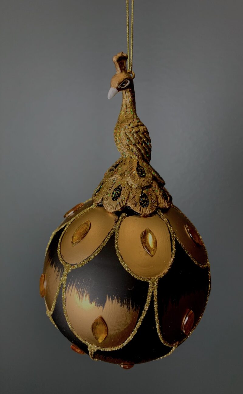 Glass peacock ornament
