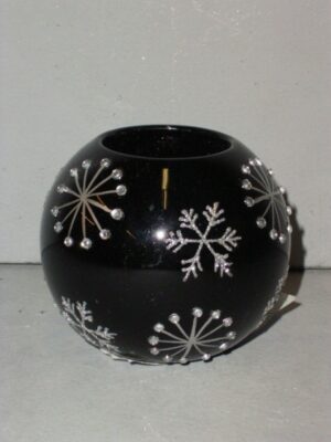 Glas Ball Chandleholder Black
