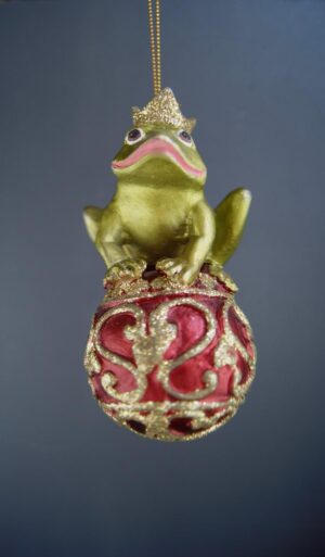 Frog on Ball Satin Red