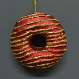 Doughnut "F" red gold