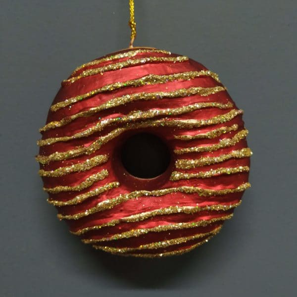 Doughnut "F" red gold