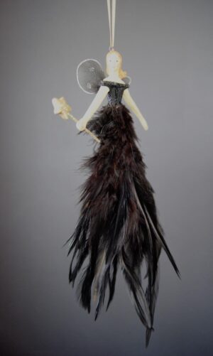 Flying Fairy star black w glit
