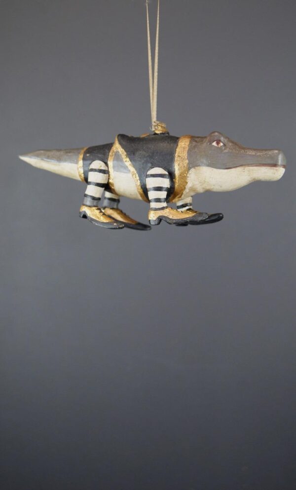 Alligator Ornament Black/GL/Ant
