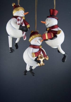 Snowman Slim Legs A/3 Sat Red Glits