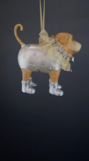 Labrador orn Pearl Wht Silver glits
