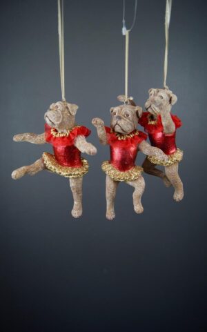 Ballerina Dog Satin Red with Neck Raffles