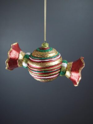 Candy Ornament Big Satin with Glits