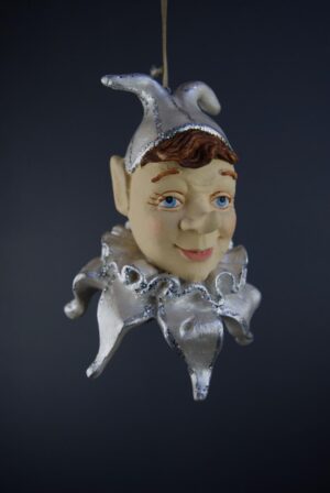 Jester head orn Pearl White