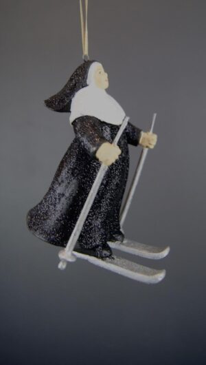 Skating Nun orn w/ Black glits