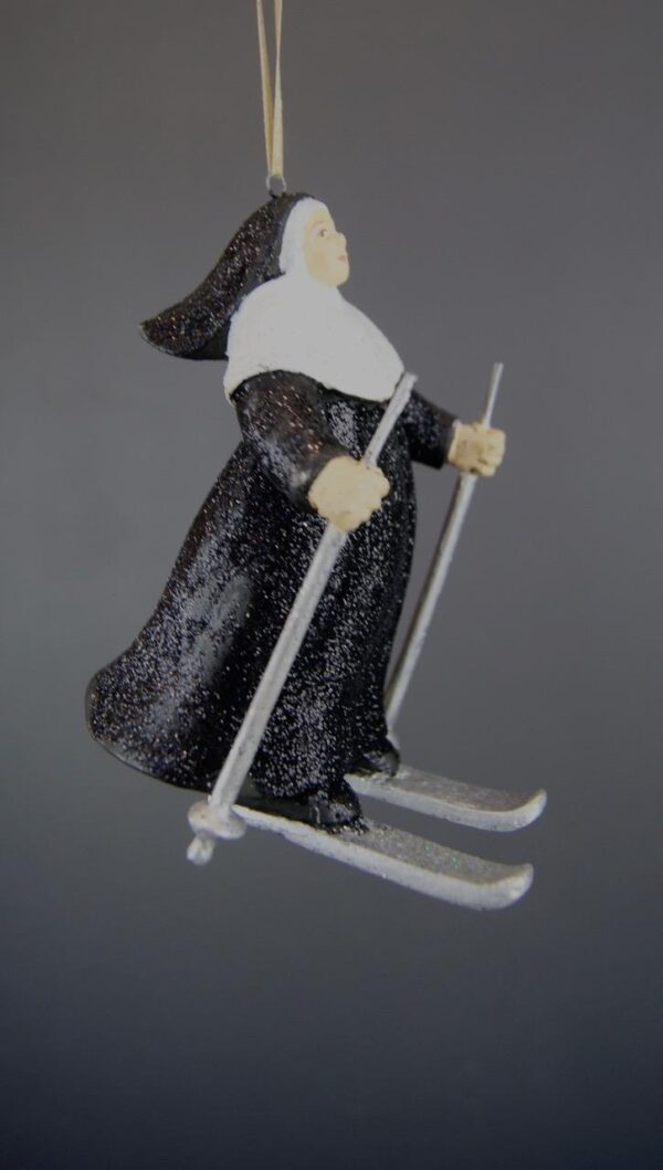 Skating Nun orn w/ Black glits