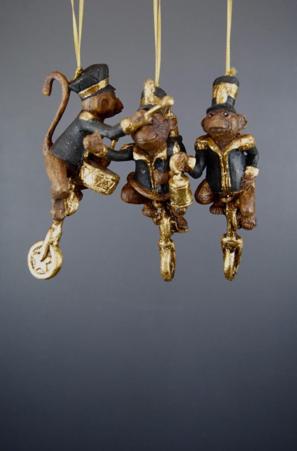 Unicycling Monkeys A/3 Blk and Gold