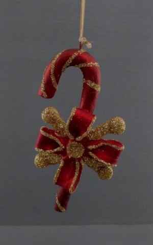 Satin Red candy cane with glits