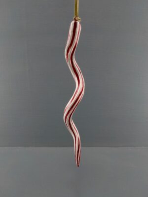 Twisted Candy satin red & white details