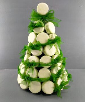 Macarons tree realistic green with ribbon