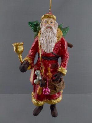 Santa holding bell & tree red/GL