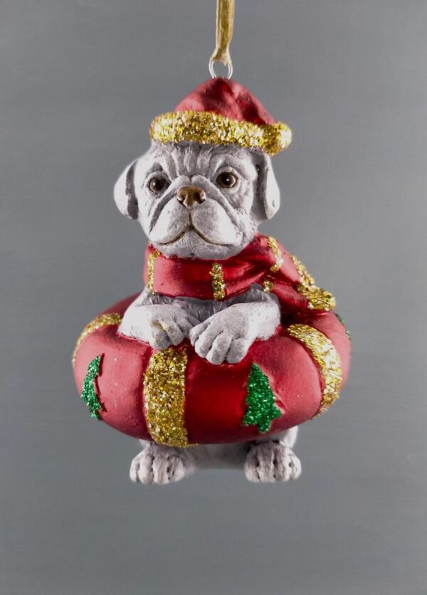 Pug in floater satin red