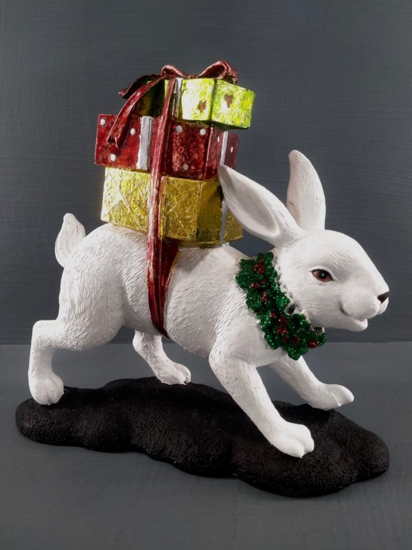 Rabbit with gift latex white