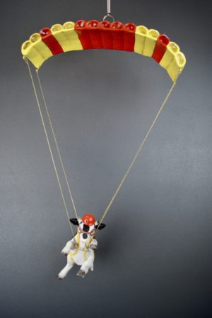 Cow parachuted