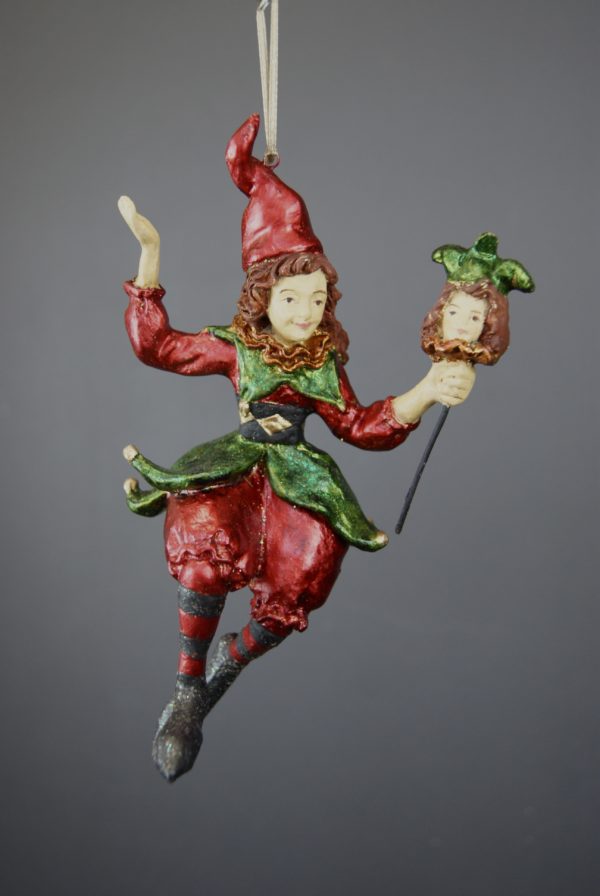 Miss jester red pants top & hat w/glitter
