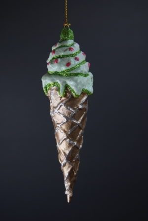 Icecream "A" Orn Green glits